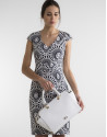 Vestido recto estampado blanco/azul