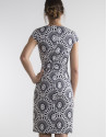 Vestido recto estampado blanco/azul