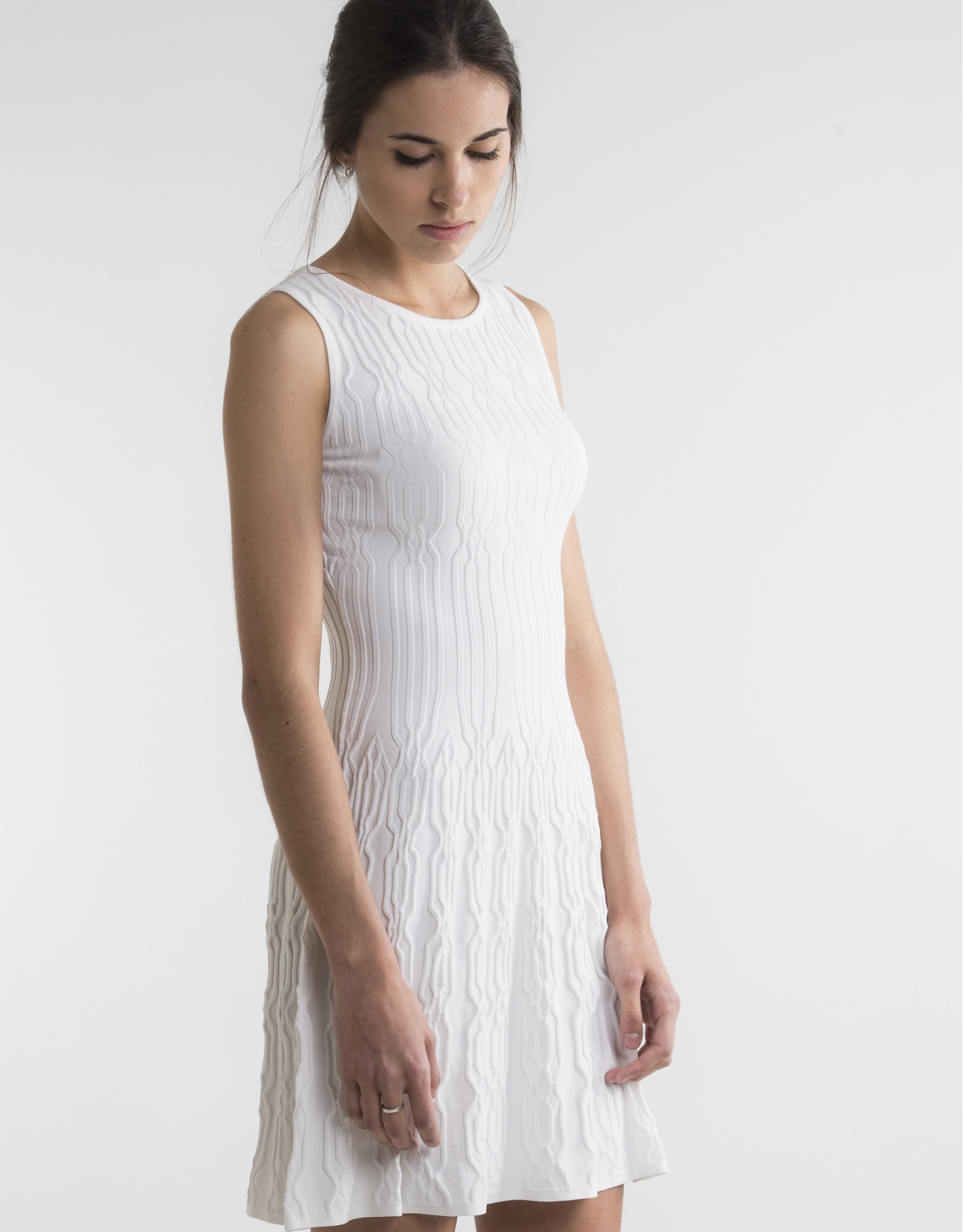 White knit loose dress