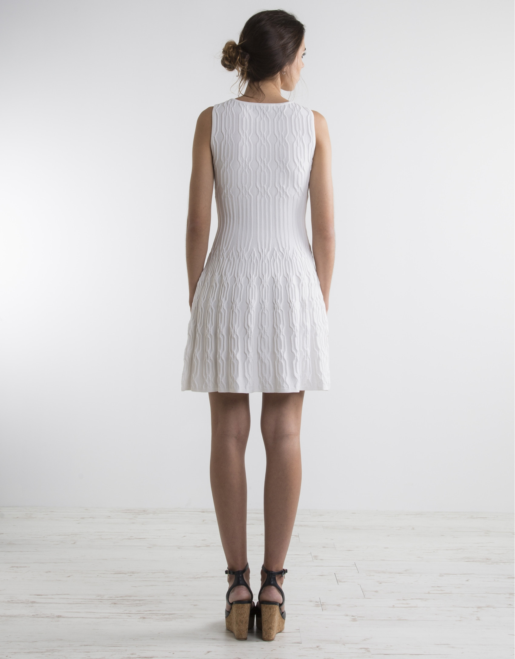 White knit loose dress