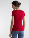 Jersey canalé rojo