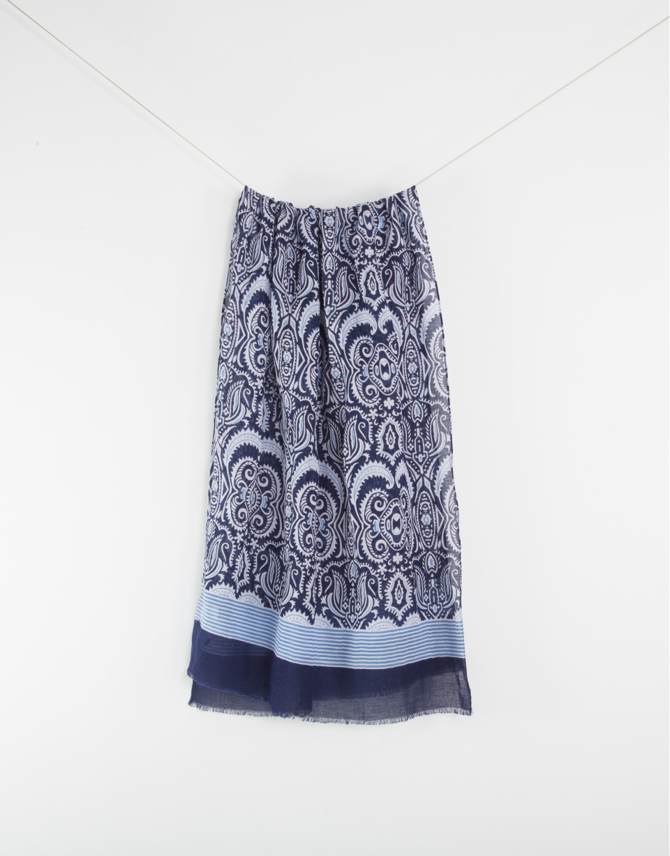 Blue paisley scarf