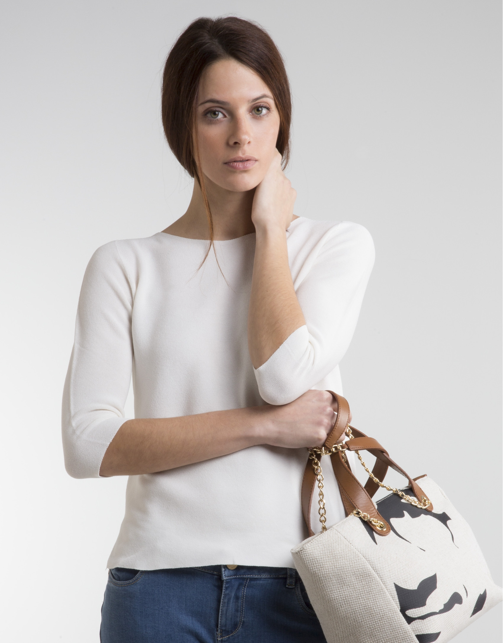 Jersey manga tres cuartos beige