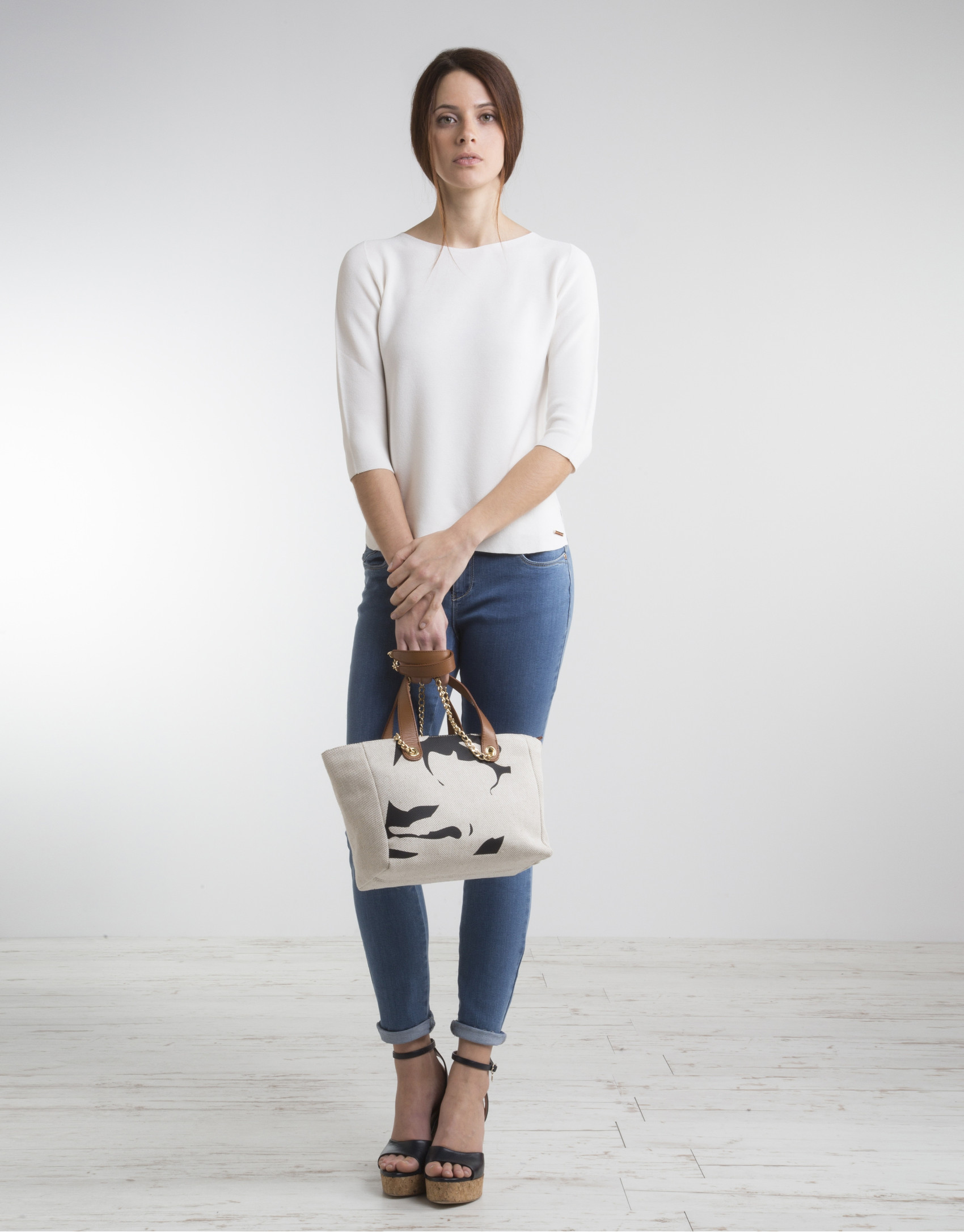 Jersey manga tres cuartos beige