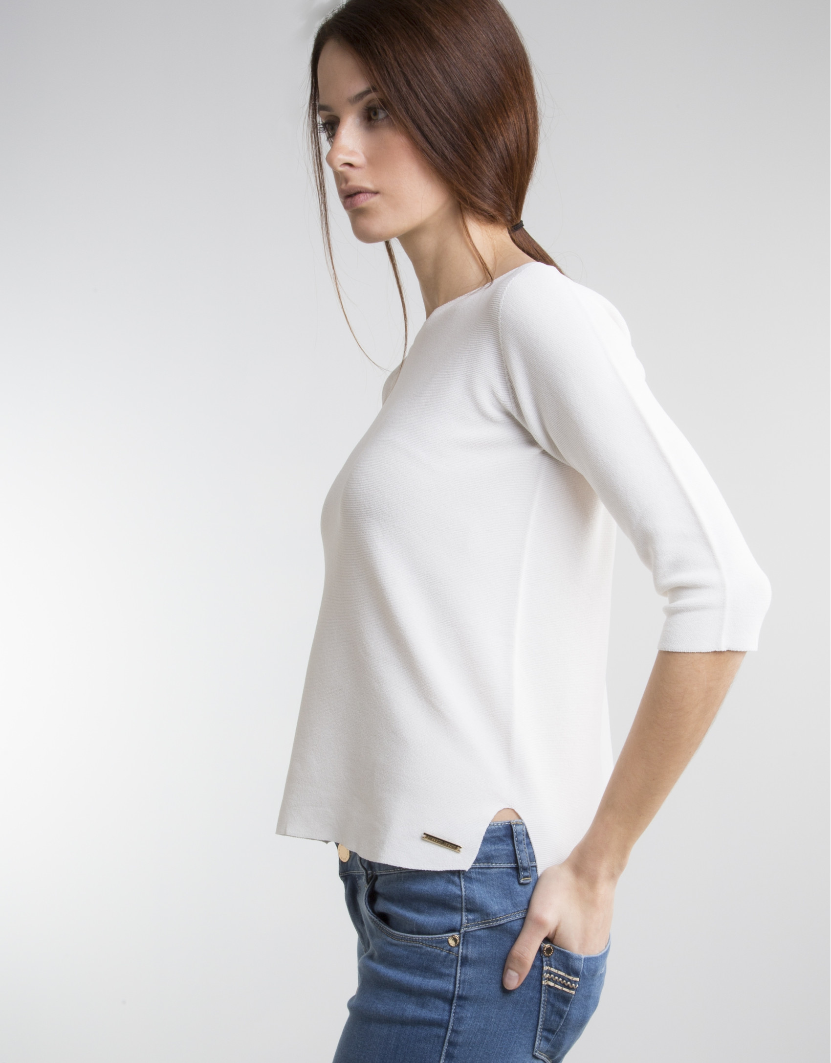 Jersey manga tres cuartos beige