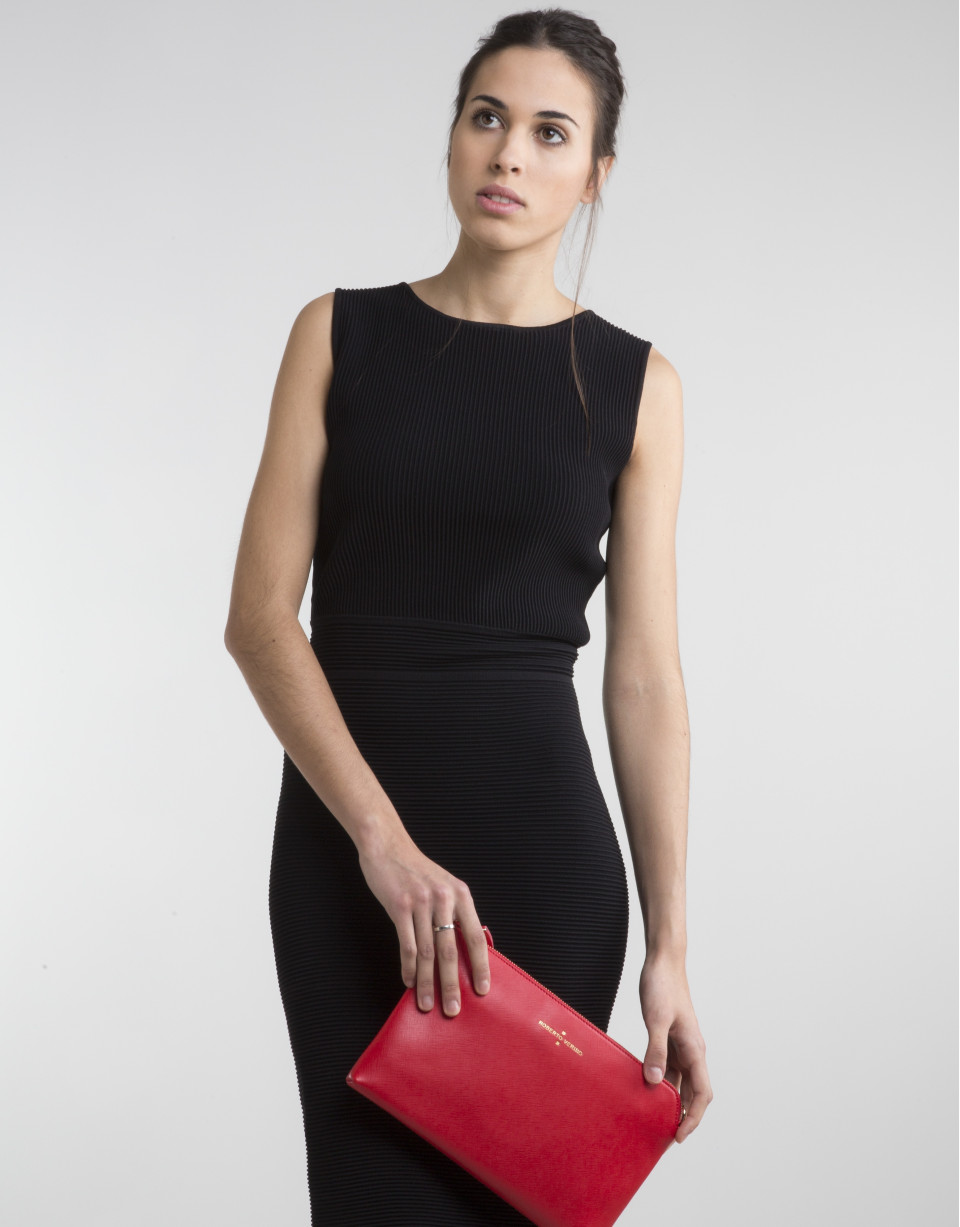Black fitted knit dress