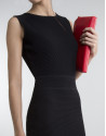 Black fitted knit dress