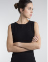 Black fitted knit dress