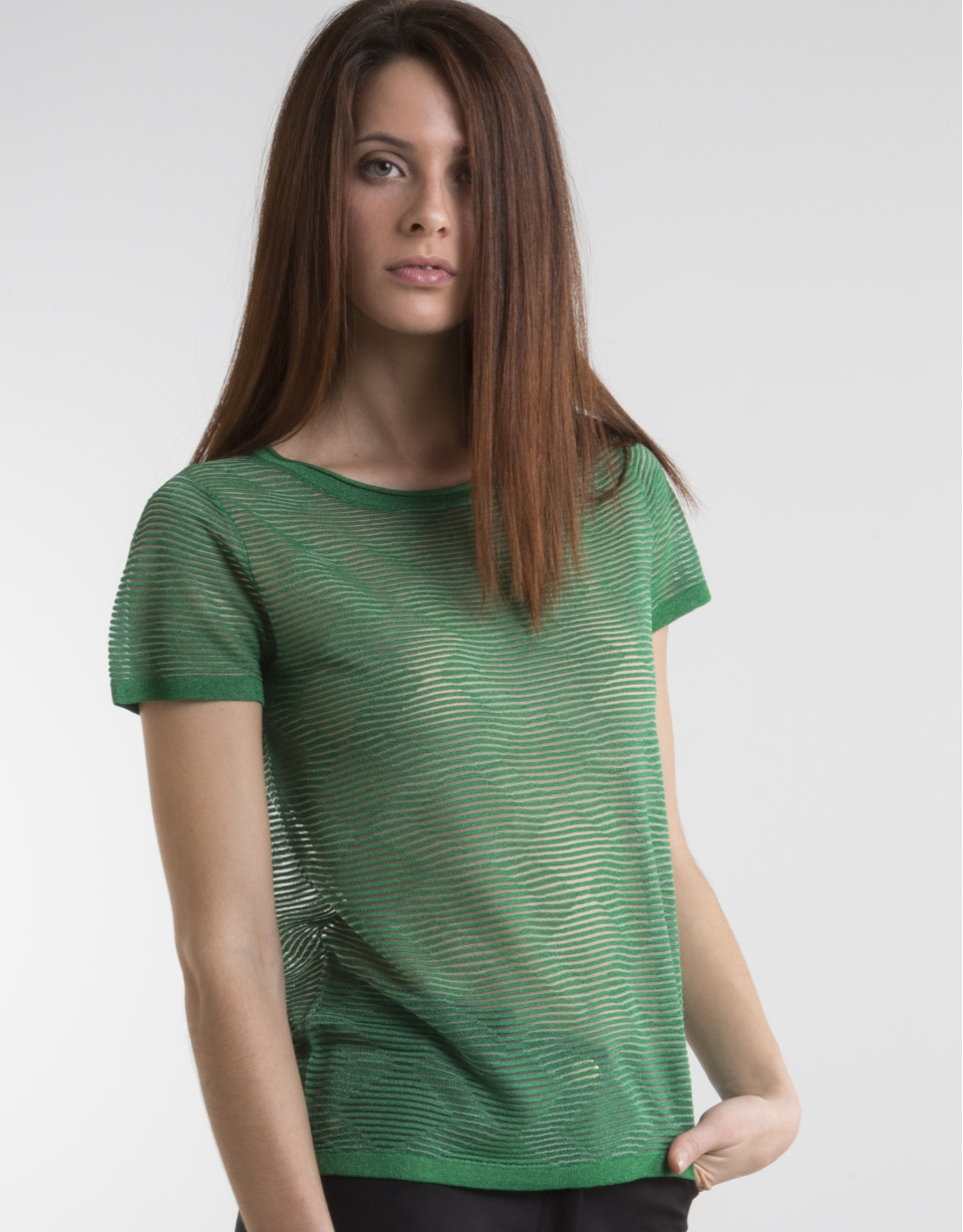 Green short sleeved top