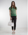 Green short sleeved top