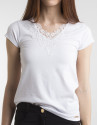 White crocheted top