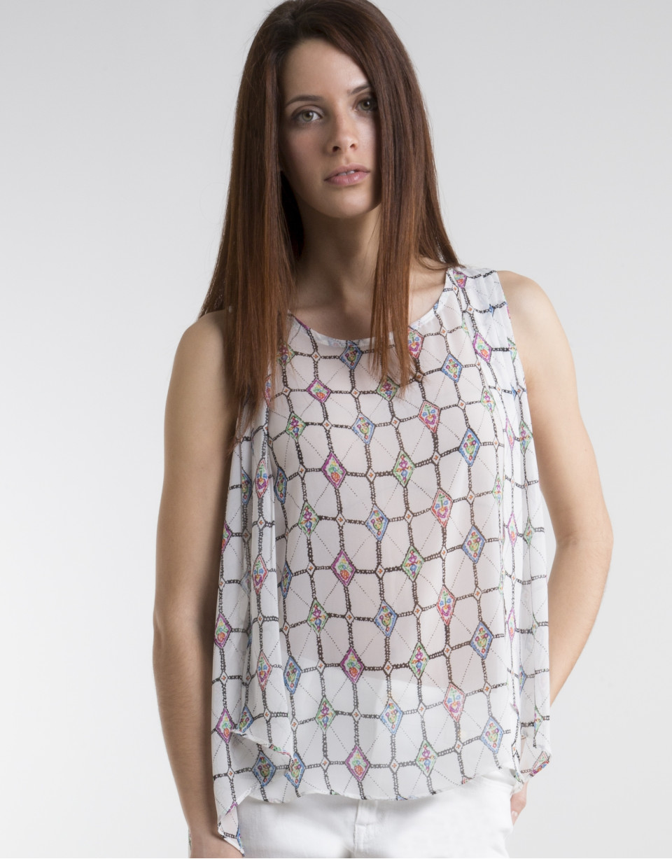 Top fluido estampado
