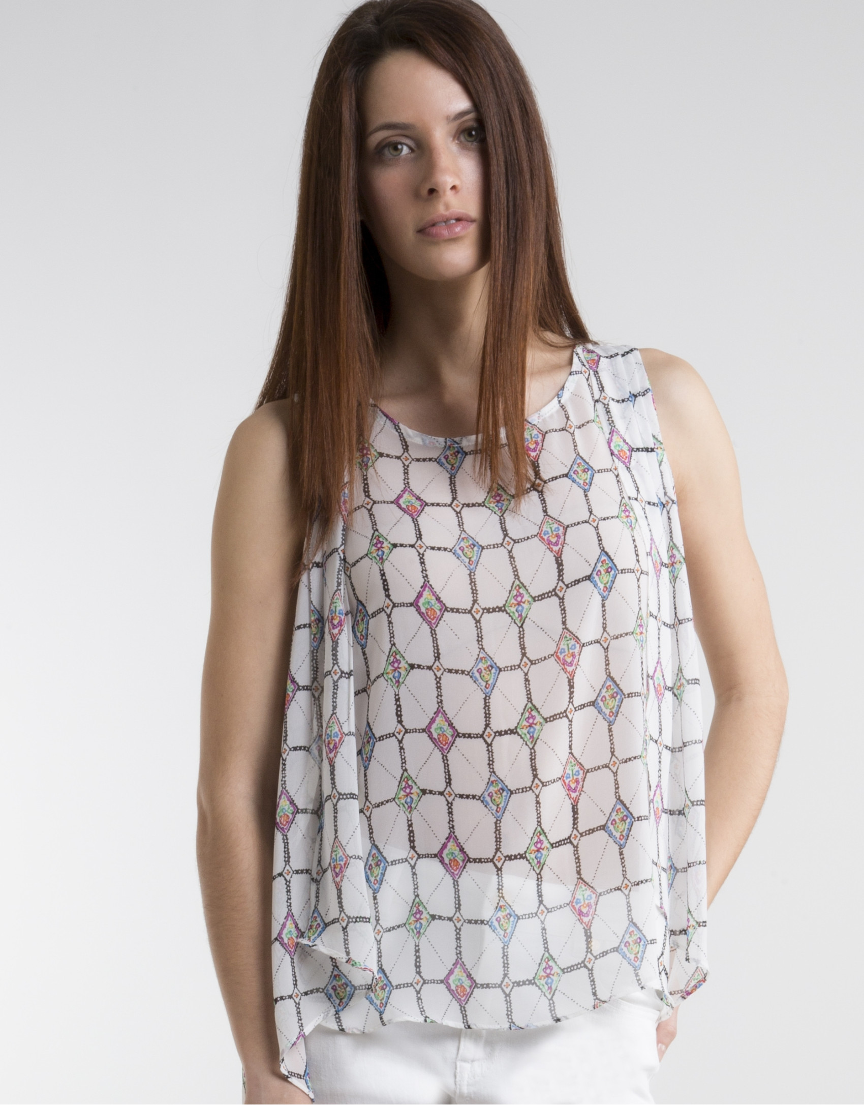 Top fluido estampado