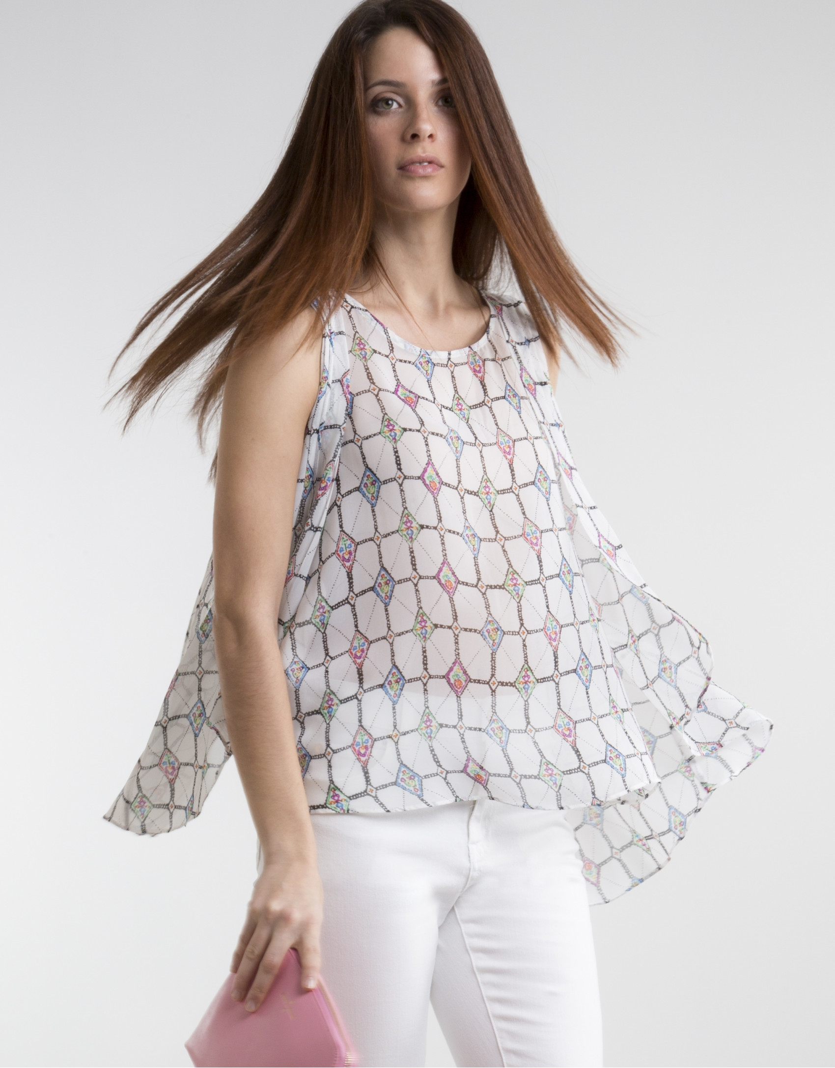 Top fluido estampado