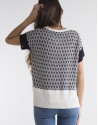 Jersey cuello pico azul/blanco