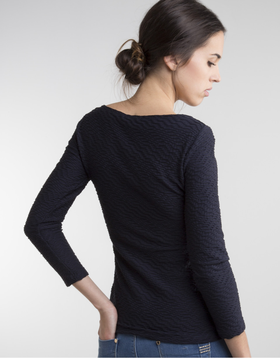 Navy blue knit top