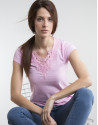 Camiseta crochet rosa