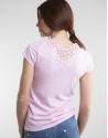 Camiseta crochet rosa