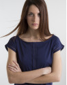 Navy blue top with decorative panel