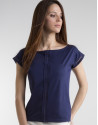Navy blue top with decorative panel