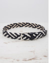 Cotton/leather braided belt