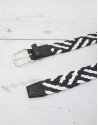 Cotton/leather braided belt