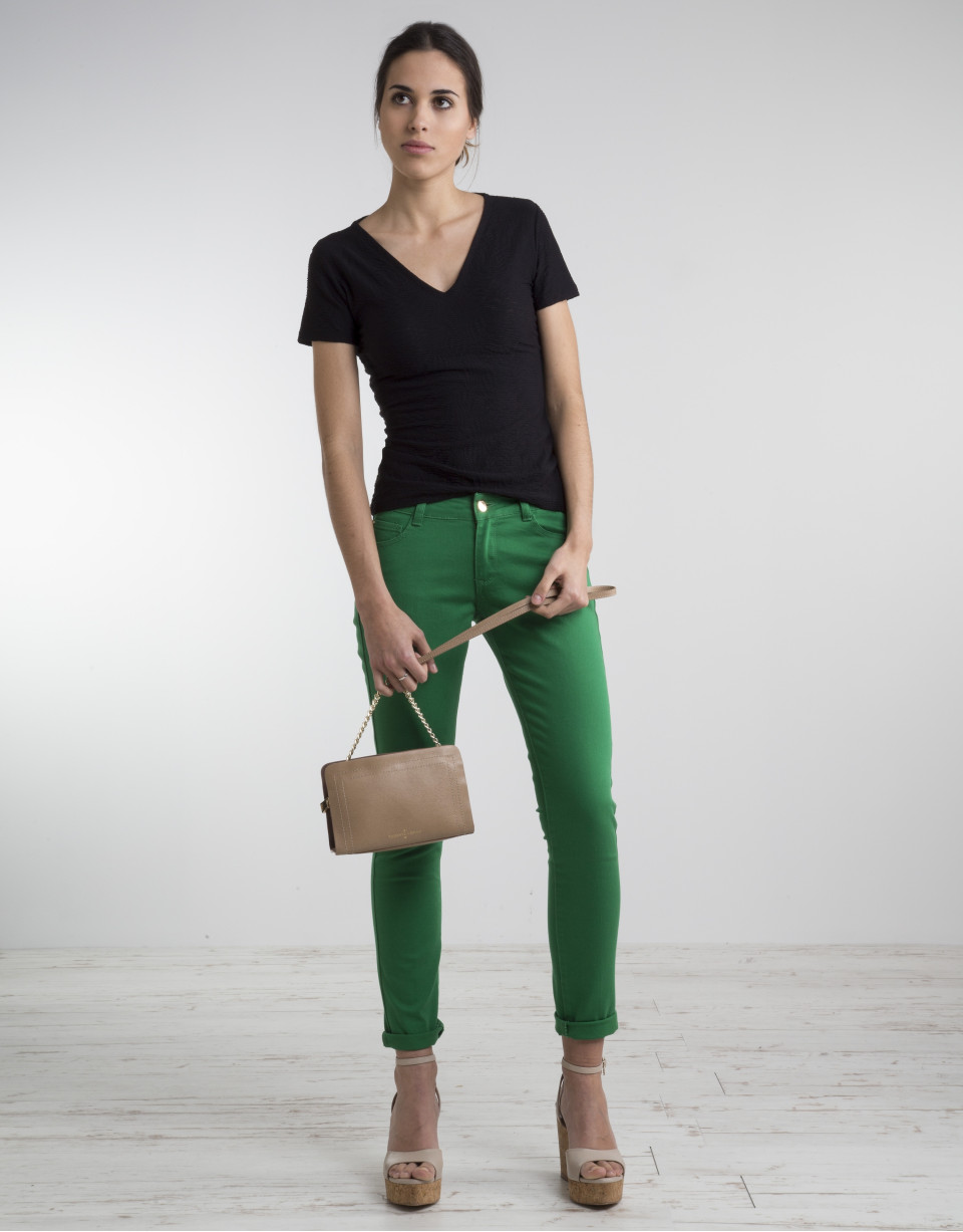 Green stretch pants