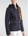 Blue parka with hood