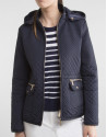 Blue parka with hood