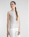 Top cuadros blanco