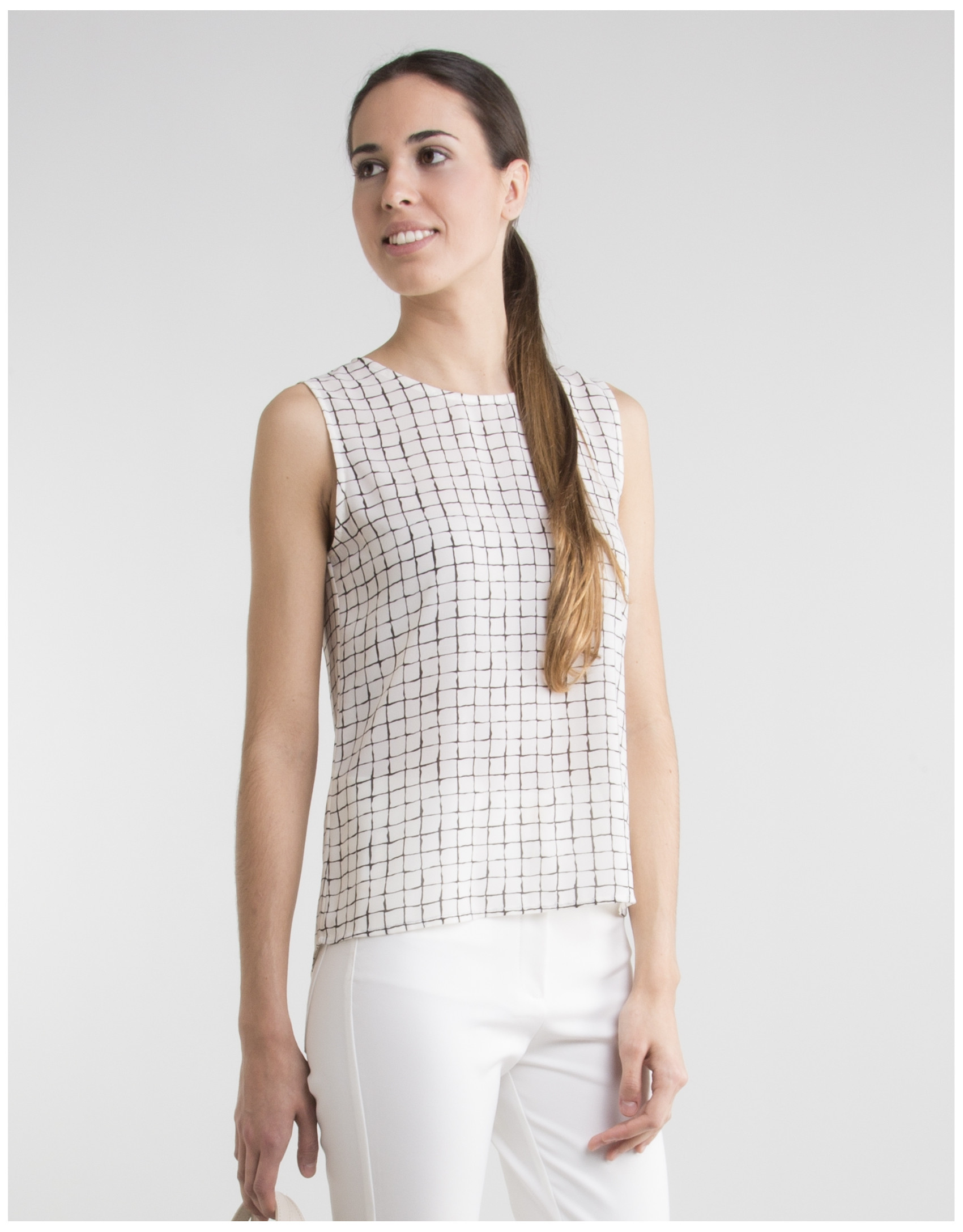 White checked top