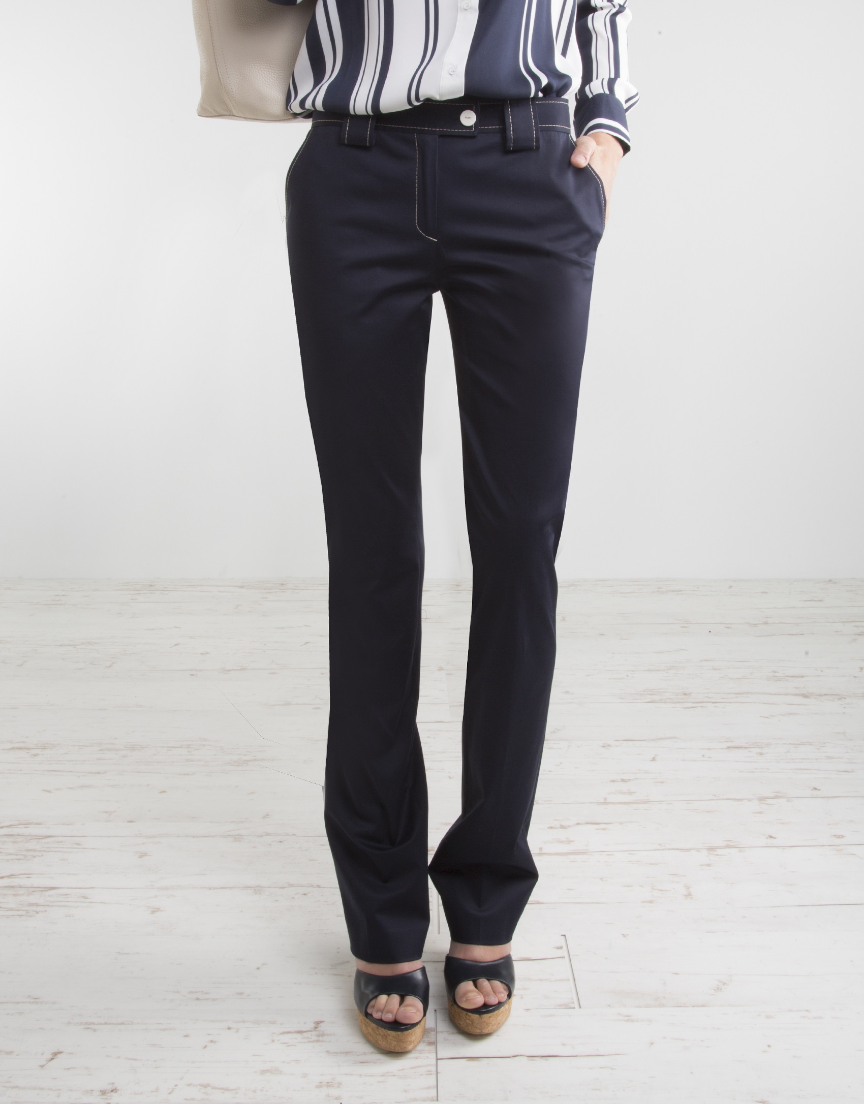 Navy blue straight pants