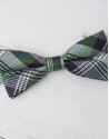 Green/navy blue/ light blue checked bowtie