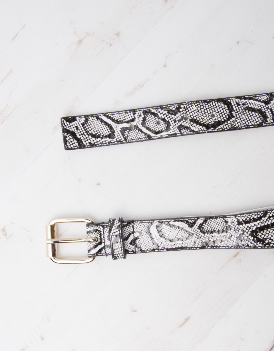 Black snakeskin belt