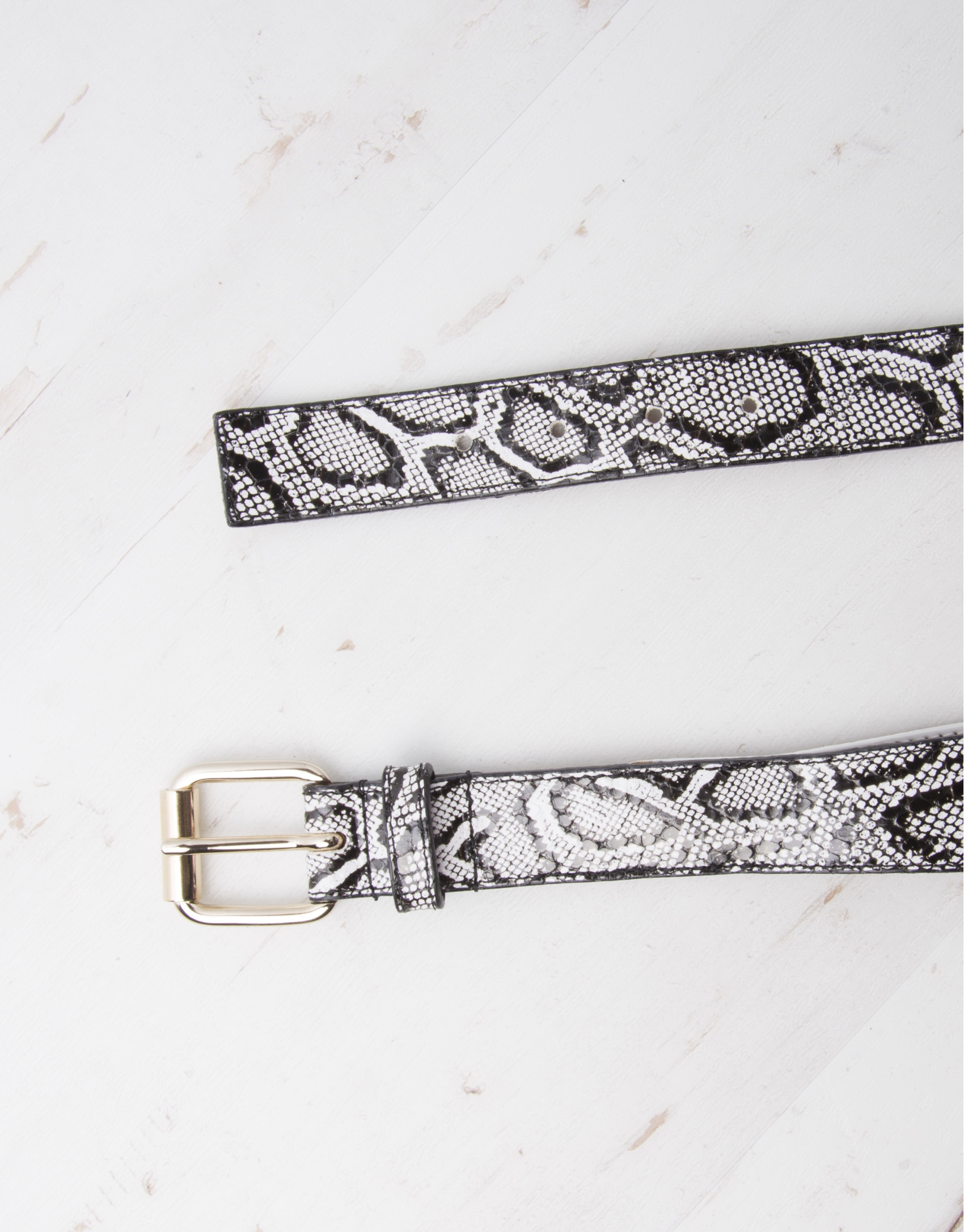Black snakeskin belt