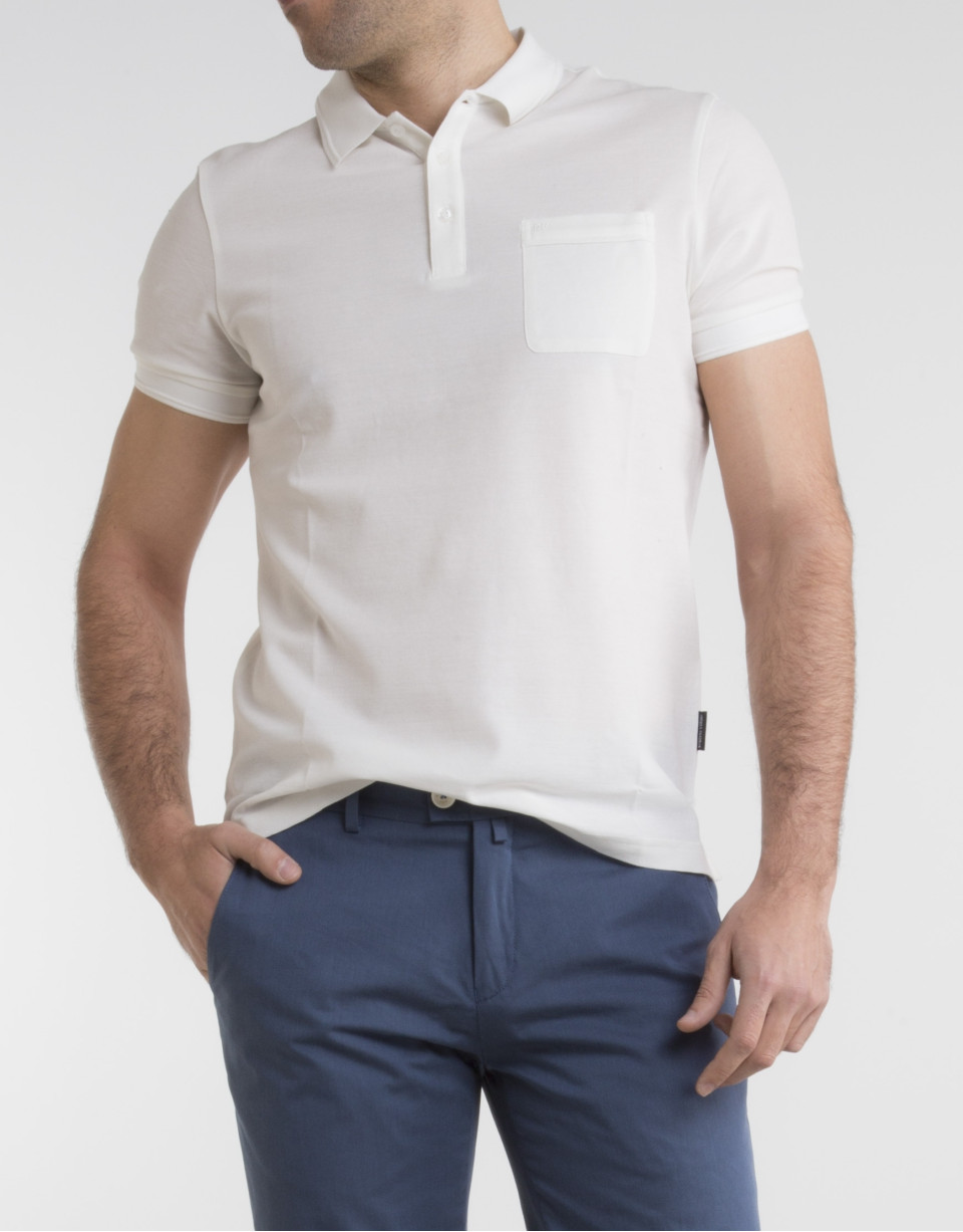 White pique polo