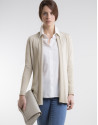 Beige knit loose jacket