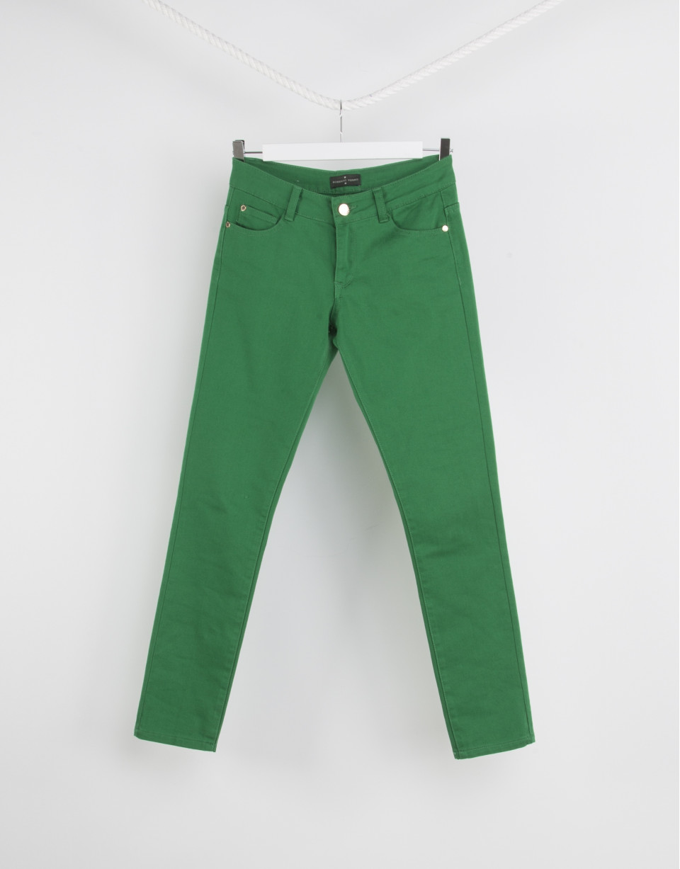 Green stretch pants