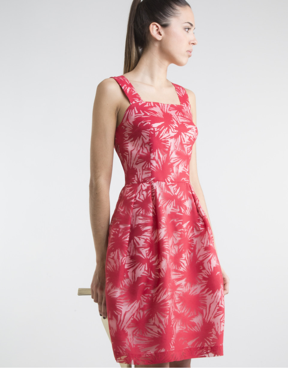 Red dress with straps 