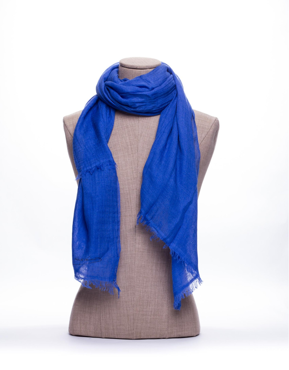 Plain blue scarf