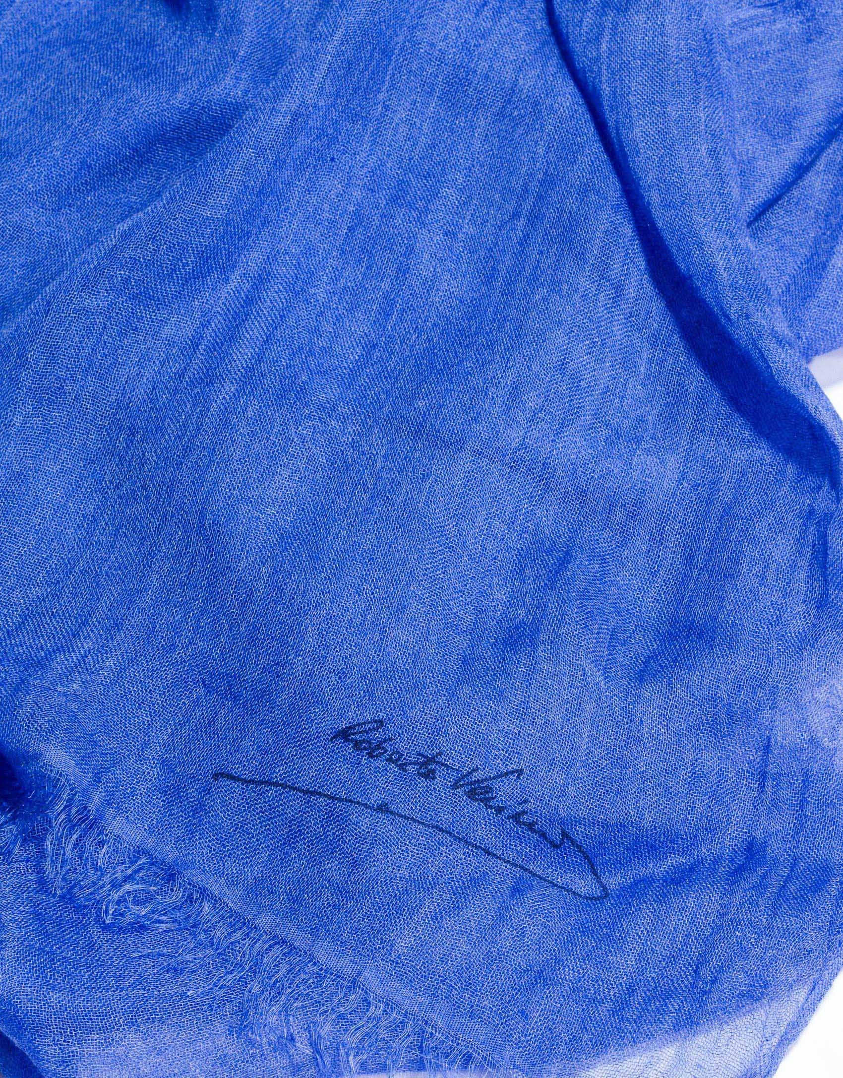 Plain blue scarf