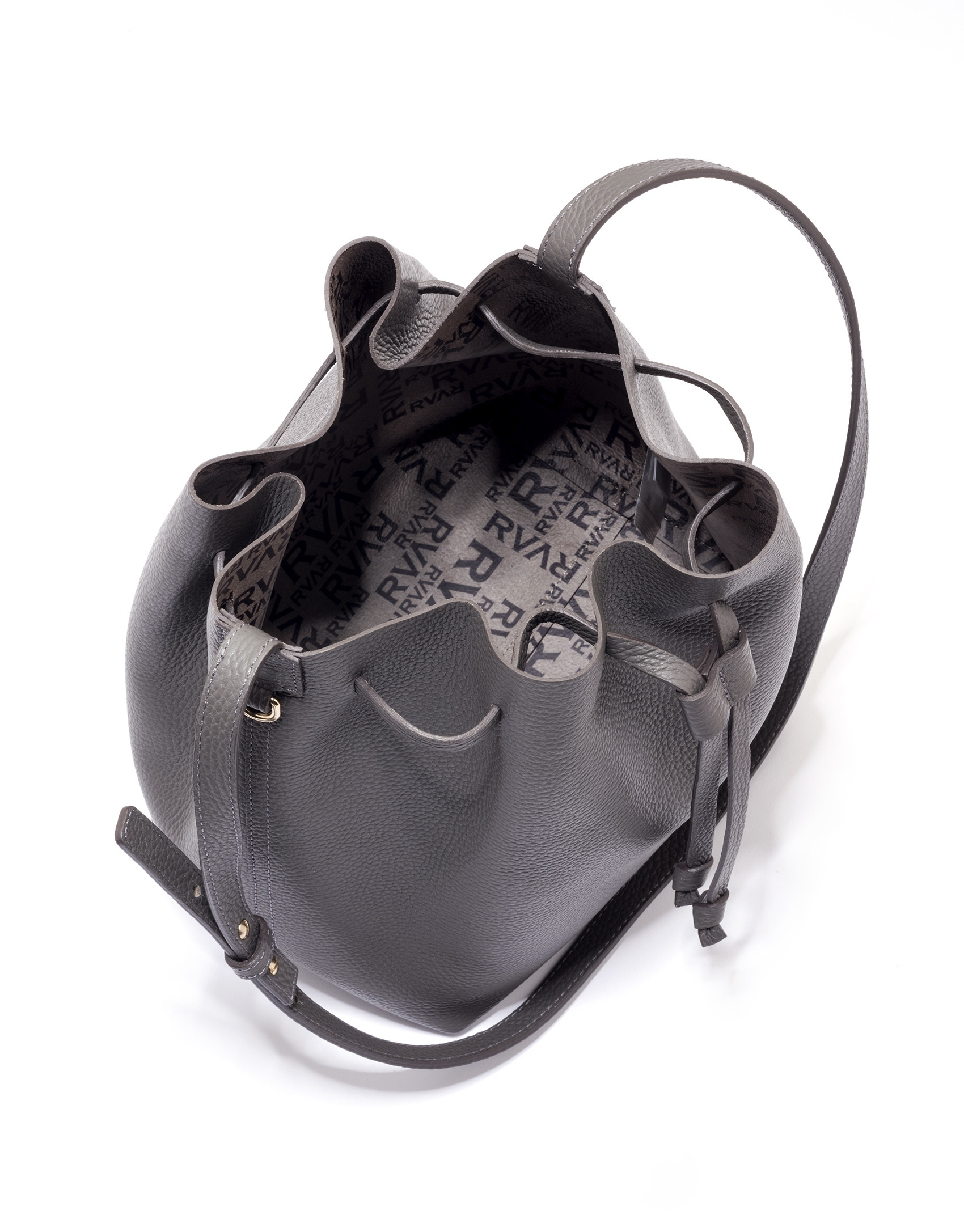 Gray Uve leather bouquet bag