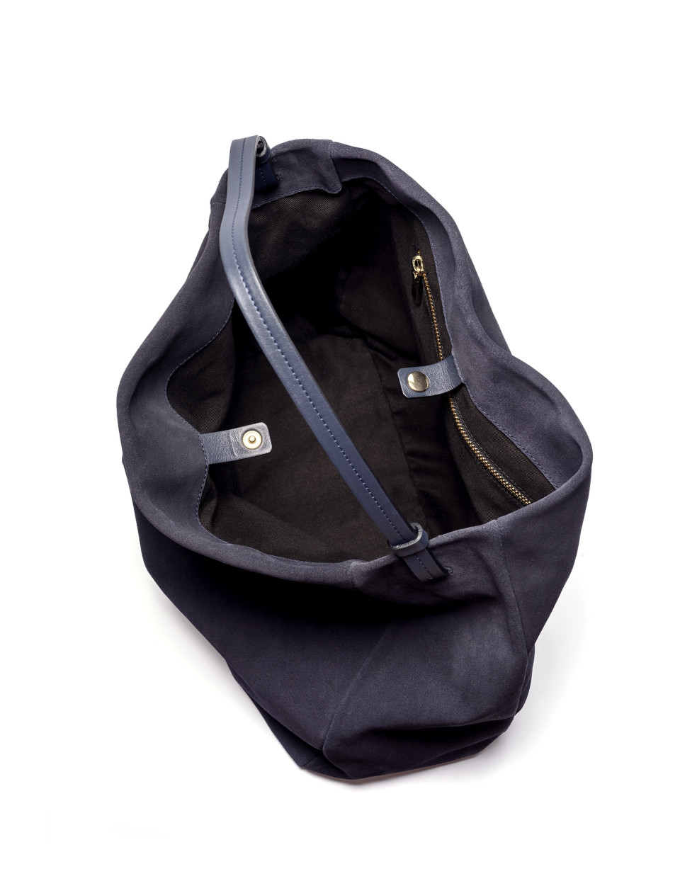 Blue suede hobo cube 