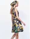 Vestido vuelo estampado verde