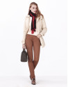 Beige quilted trench coat