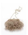 Bolso clutch plumas natural Royal