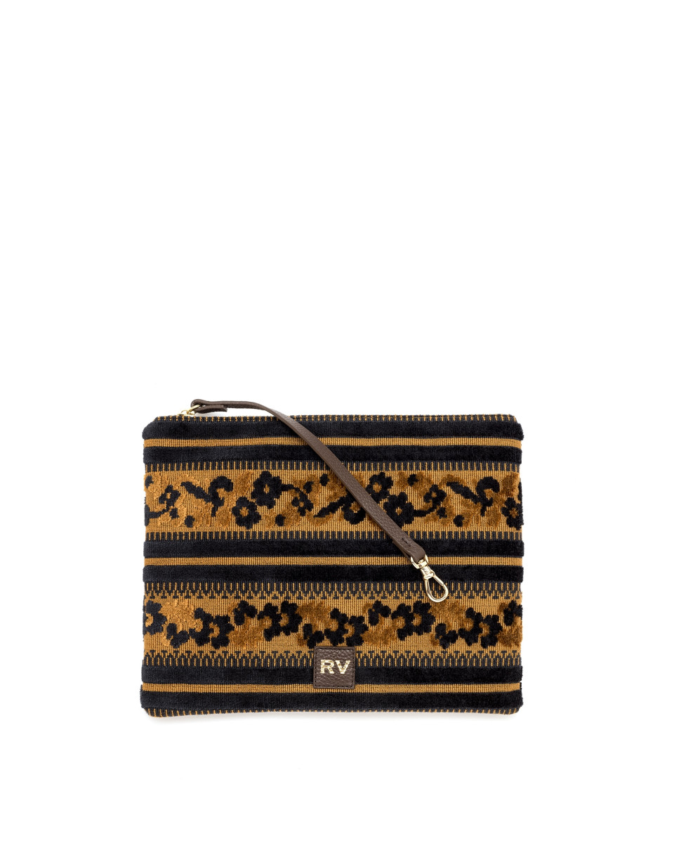 Uve jacquard fabric clutch