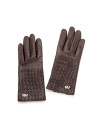 Braided leather gloves