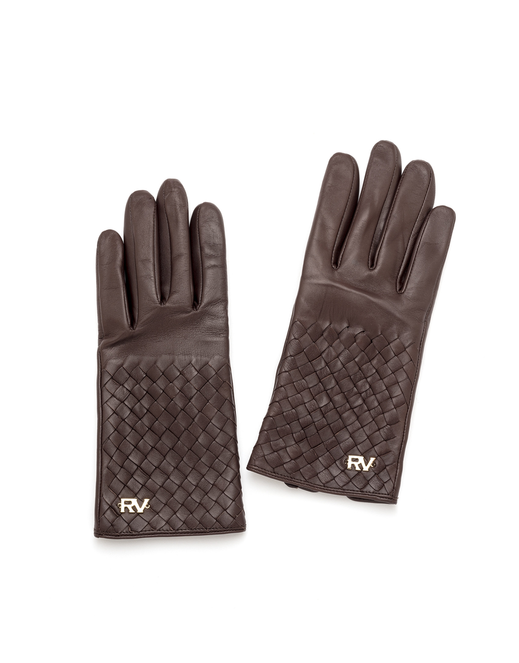 Braided leather gloves
