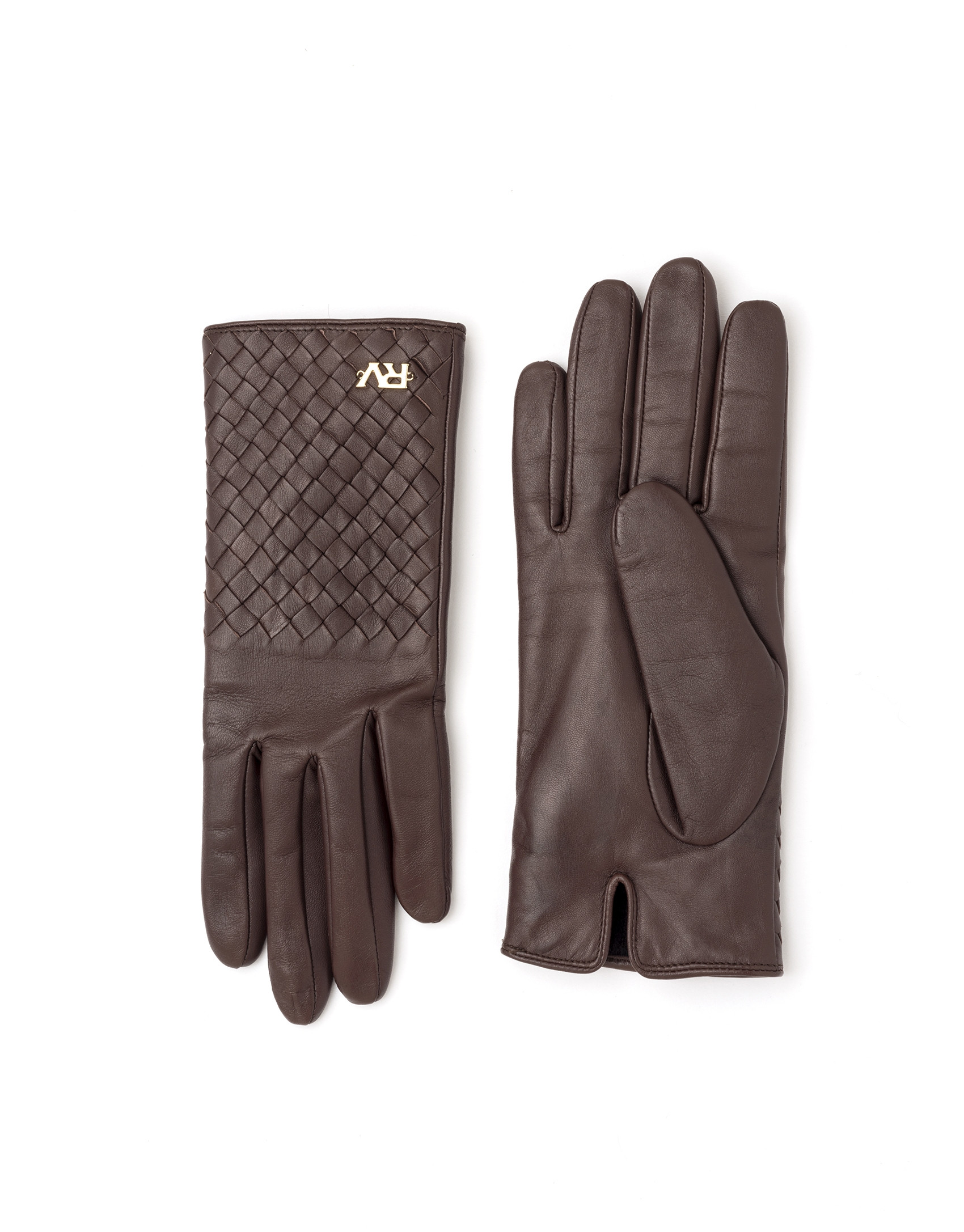 Braided leather gloves